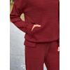 imagePRETTYGARDEN Womens 2 Piece Lounge Sets 2025 Fall Knitted Hoodie Pullover Tops Cargo Pants Matching Outfits TracksuitsWine Red
