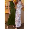 imagePRETTYGARDEN Womens 2 Piece Outfits 2025 Summer Casual Sleeveless Mock Neck Crop Tops Wide Leg Pants SetArmy Green