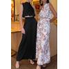 imagePRETTYGARDEN Womens 2 Piece Outfits 2025 Summer Casual Sleeveless Mock Neck Crop Tops Wide Leg Pants SetBlack