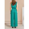 imagePRETTYGARDEN Womens 2 Piece Outfits 2025 Summer Casual Sleeveless Mock Neck Crop Tops Wide Leg Pants SetBlue Green