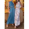 imagePRETTYGARDEN Womens 2 Piece Outfits 2025 Summer Casual Sleeveless Mock Neck Crop Tops Wide Leg Pants SetLight Lake Blue