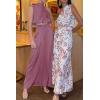 imagePRETTYGARDEN Womens 2 Piece Outfits 2025 Summer Casual Sleeveless Mock Neck Crop Tops Wide Leg Pants SetPink