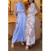 imagePRETTYGARDEN Womens 2 Piece Outfits 2025 Summer Casual Sleeveless Mock Neck Crop Tops Wide Leg Pants SetSky Blue