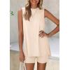 imagePRETTYGARDEN 2 Piece Sets for Women 2025 Summer Matching Lounge Shorts Set Resort Airport Travel Loungewear Outfits ClothingBeige