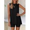 imagePRETTYGARDEN 2 Piece Sets for Women 2025 Summer Matching Lounge Shorts Set Resort Airport Travel Loungewear Outfits ClothingBlack