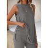 imagePRETTYGARDEN 2 Piece Sets for Women 2025 Summer Matching Lounge Shorts Set Resort Airport Travel Loungewear Outfits ClothingDark Grey