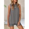 imagePRETTYGARDEN 2 Piece Sets for Women 2025 Summer Matching Lounge Shorts Set Resort Airport Travel Loungewear Outfits ClothingDark Grey