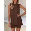 imagePRETTYGARDEN 2 Piece Sets for Women 2025 Summer Matching Lounge Shorts Set Resort Airport Travel Loungewear Outfits ClothingLight Coffee
