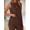 imagePRETTYGARDEN 2 Piece Sets for Women 2025 Summer Matching Lounge Shorts Set Resort Airport Travel Loungewear Outfits ClothingLight Coffee