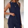imagePRETTYGARDEN 2 Piece Sets for Women 2025 Summer Matching Lounge Shorts Set Resort Airport Travel Loungewear Outfits ClothingNavy