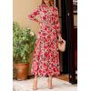 imagePRETTYGARDEN Womens Floral Maxi Dress 2025 Spring Long Sleeve V Neck Casual A Line Long Flowy Boho Party DressesFloral Orange Pink Red
