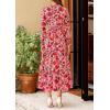 imagePRETTYGARDEN Womens Floral Maxi Dress 2025 Spring Long Sleeve V Neck Casual A Line Long Flowy Boho Party DressesFloral Orange Pink Red