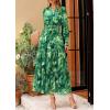 imagePRETTYGARDEN Womens Floral Maxi Dress 2025 Spring Long Sleeve V Neck Casual A Line Long Flowy Boho Party DressesGreen