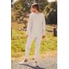 imagePRETTYGARDEN Womens Spring Fall Fashion Outfits 2 Piece Sweatsuit Long Sleeve Pullover Long Pants Ribbed Matching Lounge SetApricot