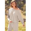 imagePRETTYGARDEN Womens Spring Fall Fashion Outfits 2 Piece Sweatsuit Long Sleeve Pullover Long Pants Ribbed Matching Lounge SetApricot