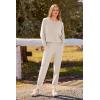 imagePRETTYGARDEN Womens Spring Fall Fashion Outfits 2 Piece Sweatsuit Long Sleeve Pullover Long Pants Ribbed Matching Lounge SetApricot