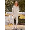 imagePRETTYGARDEN Womens Spring Fall Fashion Outfits 2 Piece Sweatsuit Long Sleeve Pullover Long Pants Ribbed Matching Lounge SetApricot