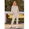 imagePRETTYGARDEN Womens Spring Fall Fashion Outfits 2 Piece Sweatsuit Long Sleeve Pullover Long Pants Ribbed Matching Lounge SetApricot