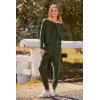imagePRETTYGARDEN Womens Spring Fall Fashion Outfits 2 Piece Sweatsuit Long Sleeve Pullover Long Pants Ribbed Matching Lounge SetArmy Green