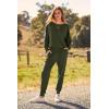 imagePRETTYGARDEN Womens Spring Fall Fashion Outfits 2 Piece Sweatsuit Long Sleeve Pullover Long Pants Ribbed Matching Lounge SetArmy Green