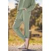 imagePRETTYGARDEN Womens Spring Fall Fashion Outfits 2 Piece Sweatsuit Long Sleeve Pullover Long Pants Ribbed Matching Lounge SetBean Green