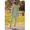 imagePRETTYGARDEN Womens Spring Fall Fashion Outfits 2 Piece Sweatsuit Long Sleeve Pullover Long Pants Ribbed Matching Lounge SetBean Green