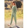 imagePRETTYGARDEN Womens Spring Fall Fashion Outfits 2 Piece Sweatsuit Long Sleeve Pullover Long Pants Ribbed Matching Lounge SetBean Green