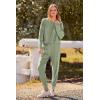 imagePRETTYGARDEN Womens Spring Fall Fashion Outfits 2 Piece Sweatsuit Long Sleeve Pullover Long Pants Ribbed Matching Lounge SetBean Green