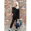 imagePRETTYGARDEN Womens Spring Fall Fashion Outfits 2 Piece Sweatsuit Long Sleeve Pullover Long Pants Ribbed Matching Lounge SetBlack
