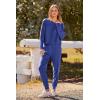 imagePRETTYGARDEN Womens Spring Fall Fashion Outfits 2 Piece Sweatsuit Long Sleeve Pullover Long Pants Ribbed Matching Lounge SetBlue