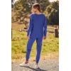imagePRETTYGARDEN Womens Spring Fall Fashion Outfits 2 Piece Sweatsuit Long Sleeve Pullover Long Pants Ribbed Matching Lounge SetBlue