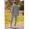 imagePRETTYGARDEN Womens Spring Fall Fashion Outfits 2 Piece Sweatsuit Long Sleeve Pullover Long Pants Ribbed Matching Lounge SetGrey
