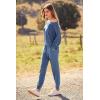 imagePRETTYGARDEN Womens Spring Fall Fashion Outfits 2 Piece Sweatsuit Long Sleeve Pullover Long Pants Ribbed Matching Lounge SetLight Blue