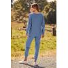 imagePRETTYGARDEN Womens Spring Fall Fashion Outfits 2 Piece Sweatsuit Long Sleeve Pullover Long Pants Ribbed Matching Lounge SetLight Blue