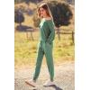 imagePRETTYGARDEN Womens Spring Fall Fashion Outfits 2 Piece Sweatsuit Long Sleeve Pullover Long Pants Ribbed Matching Lounge SetLight Green
