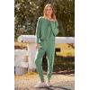 imagePRETTYGARDEN Womens Spring Fall Fashion Outfits 2 Piece Sweatsuit Long Sleeve Pullover Long Pants Ribbed Matching Lounge SetLight Green