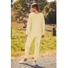 imagePRETTYGARDEN Womens Spring Fall Fashion Outfits 2 Piece Sweatsuit Long Sleeve Pullover Long Pants Ribbed Matching Lounge SetLight Khaki