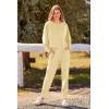 imagePRETTYGARDEN Womens Spring Fall Fashion Outfits 2 Piece Sweatsuit Long Sleeve Pullover Long Pants Ribbed Matching Lounge SetLight Khaki
