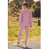 imagePRETTYGARDEN Womens Spring Fall Fashion Outfits 2 Piece Sweatsuit Long Sleeve Pullover Long Pants Ribbed Matching Lounge SetPink