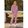 imagePRETTYGARDEN Womens Spring Fall Fashion Outfits 2 Piece Sweatsuit Long Sleeve Pullover Long Pants Ribbed Matching Lounge SetPink