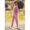 imagePRETTYGARDEN Womens Spring Fall Fashion Outfits 2 Piece Sweatsuit Long Sleeve Pullover Long Pants Ribbed Matching Lounge SetPink