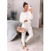 imagePRETTYGARDEN Womens Spring Fall Fashion Outfits 2 Piece Sweatsuit Long Sleeve Pullover Long Pants Ribbed Matching Lounge SetWhite