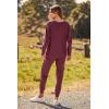 imagePRETTYGARDEN Womens Spring Fall Fashion Outfits 2 Piece Sweatsuit Long Sleeve Pullover Long Pants Ribbed Matching Lounge SetWine Red