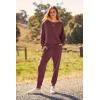imagePRETTYGARDEN Womens Spring Fall Fashion Outfits 2 Piece Sweatsuit Long Sleeve Pullover Long Pants Ribbed Matching Lounge SetWine Red