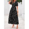 imagePRETTYGARDEN Womens Summer Maxi Dress 2025 Boho Floral Wrap V Neck Puff Short Sleeve Ruffle Flowy Beach Resort Long DressesFloral Black