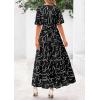 imagePRETTYGARDEN Womens Summer Maxi Dress 2025 Boho Floral Wrap V Neck Puff Short Sleeve Ruffle Flowy Beach Resort Long DressesFloral Black