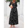 imagePRETTYGARDEN Womens Summer Maxi Dress 2025 Boho Floral Wrap V Neck Puff Short Sleeve Ruffle Flowy Beach Resort Long DressesFloral Black