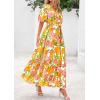imagePRETTYGARDEN Womens Summer Maxi Dress 2025 Boho Floral Wrap V Neck Puff Short Sleeve Ruffle Flowy Beach Resort Long DressesWhite Yellow Flower