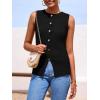 imagePRETTYGARDEN Womens Sweater Vest Button Down Summer Tank Tops 2025 Sleeveless Knit Vests Fashion Business Casual OutfitsBlack