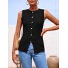 imagePRETTYGARDEN Womens Sweater Vest Button Down Summer Tank Tops 2025 Sleeveless Knit Vests Fashion Business Casual OutfitsBlack